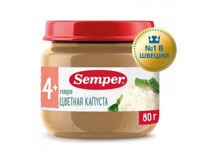 Пюре Semper Цветная капуста 80 г 1-00261754_1