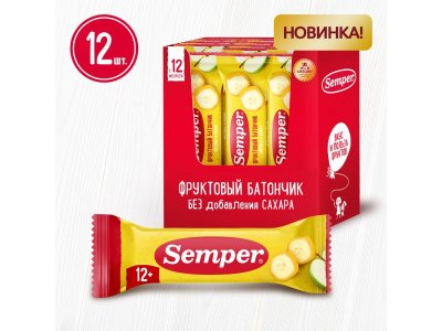 Батончик фруктовый Semper Яблоко и банан 15 г 1-00432052_11