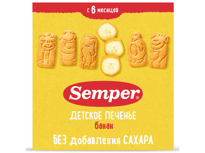 Печенье Semper детское, Банановое NaturBalance 125 г 1-00165652_1