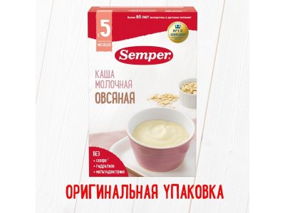 Каша Semper молочная Овсяная 180 г 1-00355126_18