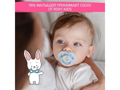 Пустышка Roxy-Kids Tiger ортодонтическая силиконовая с футляром, 0-6 мес, 2 шт. 1-00433125_18