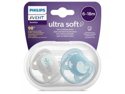 Пустышка Philips Avent ultra air силиконовая с футляром, 6-18 мес, 2 шт. 1-00433311_2