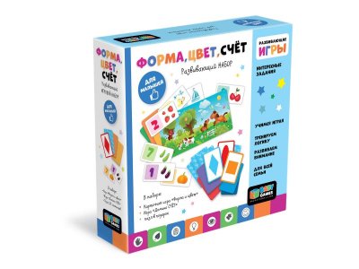 Набор настольных игр Origami Baby Games Форма, цвет, счёт; Форма, цвет + домино 1-00433510_1