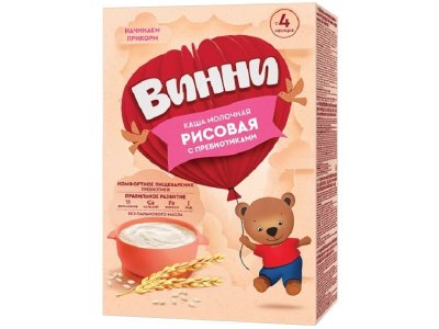 Каша Винни молочная рисовая с пребиотиками 200 г 1-00249482_1