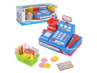 Набор игровой Abtoys Помогаю Маме Касса с аксессуарами, звук/свет 1-00432979_1