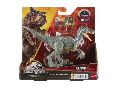 Фигурка Mattel Jurrassic World Рычащий Велоцираптор, с вращающимися лапами, хвостом, звук/свет 1-00434056_3