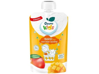 Творог ФрутоKids Манговый пломбир 4,2%, 90 г пауч 1-00434199_1