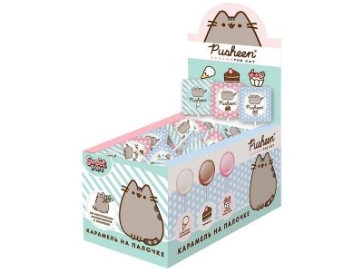 Карамель Sweet Pops Pusheen круглая на палочке 10 г 1-00434232_1