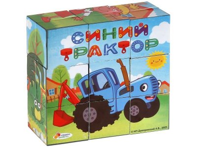 Кубики Играем вместе Синий Трактор 9 шт. 1-00434366_1