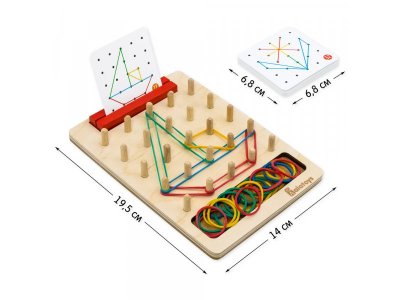 Геоборд Alatoys, углубление для хранения резинок, комплект резинок, 36 карточек 1-00436784_6