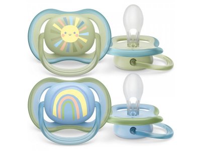 Пустышка Philips Avent ultra air силиконовая с футляром, 0-6 мес., 2 шт. 1-00438440_1