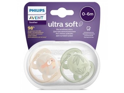 Пустышка Philips Avent ultra soft силиконовая с футляром, 0-6 мес., 2 шт. 1-00438446_4