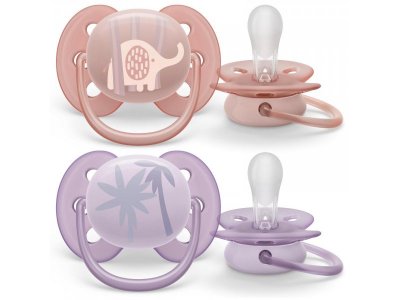 Пустышка Philips Avent ultra soft силиконовая с футляром, 0-6 мес., 2 шт. 1-00438447_1