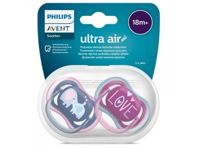 Пустышка Philips Avent ultra air силиконовая с футляром, 18 мес.+, 2 шт. 1-00438453_5