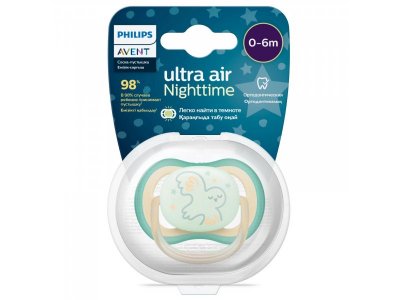 Пустышка Philips Avent ultra air night силиконовая светящаяся с футляром, 0-6 мес. 1-00438455_3