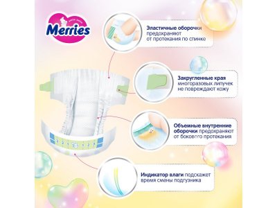 Подгузники Merries размер XL  12-20 кг, 40 шт. 1-00439729_5