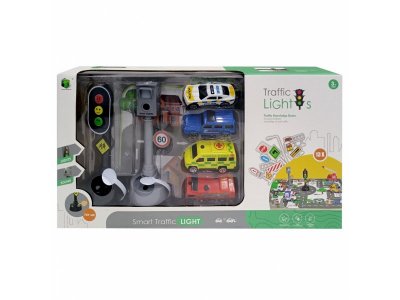 Набор игровой Maya toys Светофор и дорожные знаки, 4 машинки 1-00440989_1