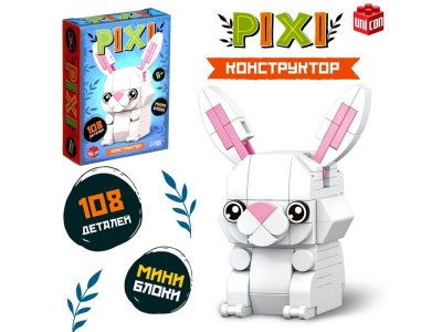 Конструктор Unicon Pixi Зайка, 108 деталей 1-00443228_1