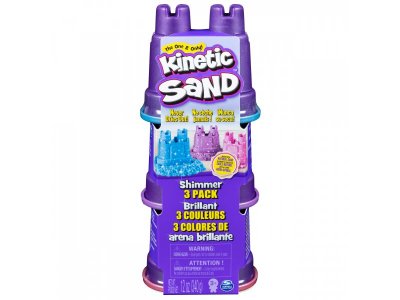 Кинетический песок Кинэтик Сэнд 340г, набор 3 вида, блестящий. Kinetic Sand 1-00441197_1