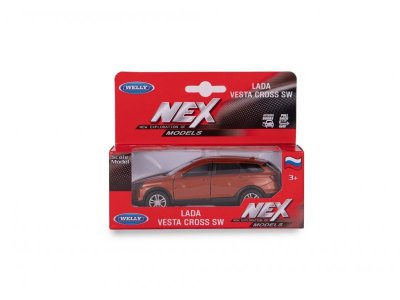 Машинка Welly LADA Vesta SW Cross с пружинным механизмом, 1:38 1-00444262_1