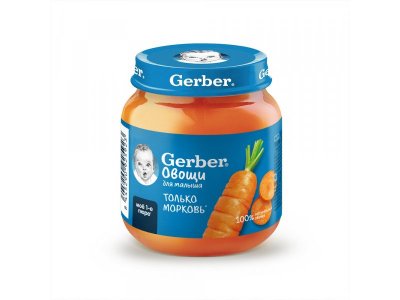 Пюре Gerber Морковь для первого прикорма  с 4 мес., 125 г 1-00446042_1