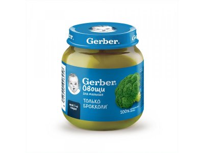 Пюре Gerber Брокколи для первого прикорма с 4 мес., 125 г 1-00446044_1