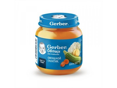 Пюре Gerber Овощной Салат для первого прикорма с 5 мес., 125г 1-00446045_1