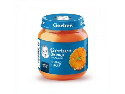 Пюре Gerber Тыква для первого прикорма с 4 мес., 125 г 1-00446046_1