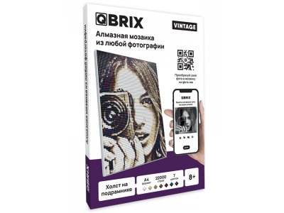 Алмазная мозаика Qbrix Vintage по фото А4 на подрамнике, 21*29,7 1-00446207_1