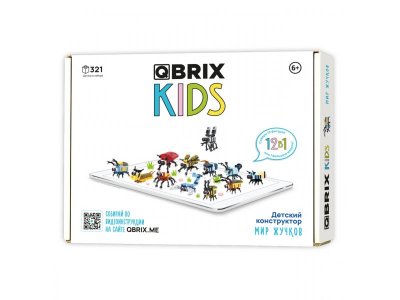 Конструктор Qbrix kids Мир жучков 12 в 1 1-00446209_1