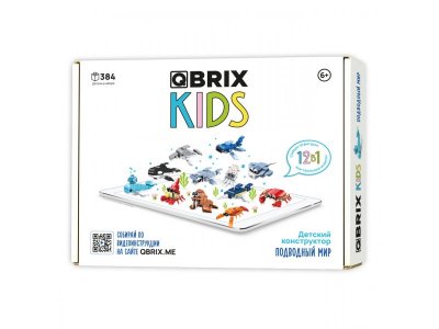 Конструктор Qbrix kids Подводный мир 12 в 1 1-00446210_1