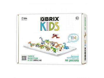 Конструктор Qbrix kids Мир динозавров 12 в 1 1-00446211_1