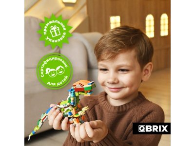 Конструктор Qbrix kids Мир динозавров 12 в 1 1-00446211_6