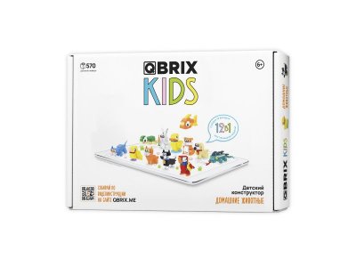 Конструктор Qbrix kids Домашние животные 12 в 1 1-00446214_1