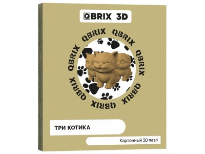 Конструктор Qbrix Картонный 3D Три котика 1-00446224_1