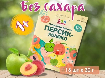 Фруктовые кусочки Вотоня Персик-яблоко 30 г 18 шт 1-00446317_1