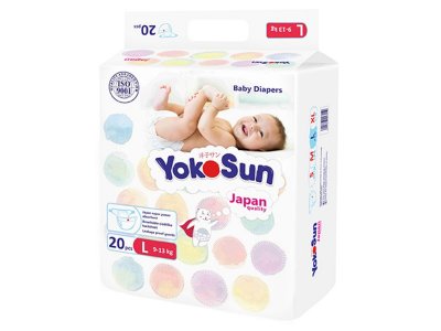 Подгузники YokoSun L 9-13 кг, 20 шт. 1-00446651_1