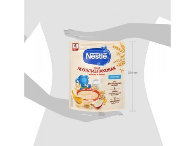 Каша Nestle молочная мультизлаковая с яблоком и бананом с бифидобактериями BL 200 г 1-00383733_14