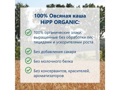 Каша Hipp, безмолочная зерновая органическая овсяная 200 г 1-00303831_4