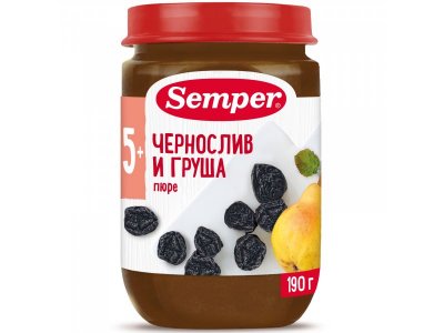Пюре Semper Чернослив и груша 190 г 1-00400561_1