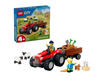 Конструктор LEGO City Красный фермерский трактор с прицепом и овцами 60461 1-00448200_1