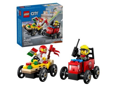 Конструктор LEGO City Набор гоночных машин - Пицца-мобиль против Пожарной машины 60458 1-00448209_1