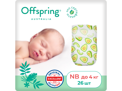 Подгузники Offspring, NB 2-4 кг, 26 шт 1-00450887_3