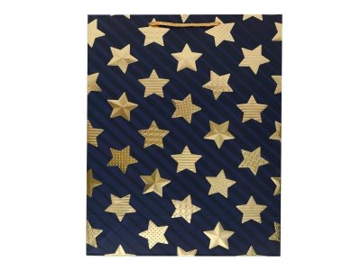 Пакет подарочный Чудо праздник с тиснением Звезды XL 26*33*2 см 1-00452368_1