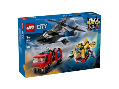 Конструктор LEGO City Вертолёт, пожарная машина и подводная лодка 60462 1-00452554_4