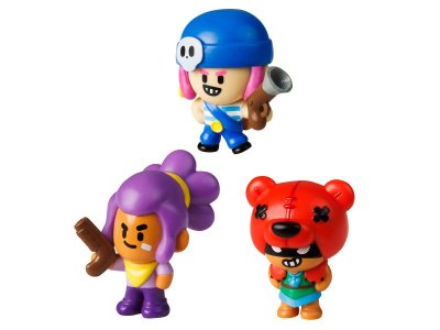 Коллекционная фигурка Brawl Stars 3 шт. в коробке с окном, Нита, Шелли и Пайпер 1-00449477_1