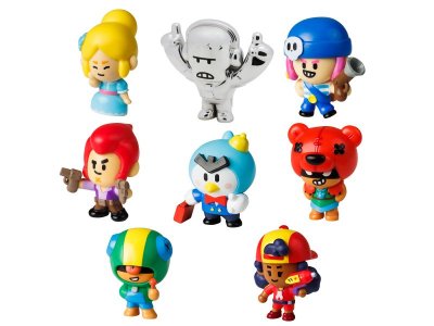 Набор коллекционных фигурок Brawl Stars8 шт. в коробке, 2 редких героя: Леон и Мэг 1-00449491_1