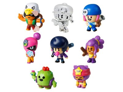 Набор коллекционных фигурок Brawl Stars 8 шт. в коробке, 2 редких героя: Спайк и Сэнди 1-00449492_1