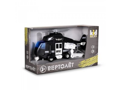 Игрушка Kid Rocks Вертолёт инерционный, свет/звук 1:16 1-00453240_1