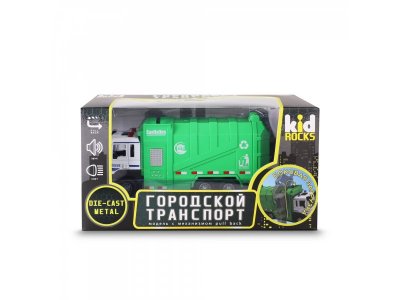 Игрушка Kid Rocks Мусоровоз с пружин. механизмом, свет/звук 1:32 1-00453243_4